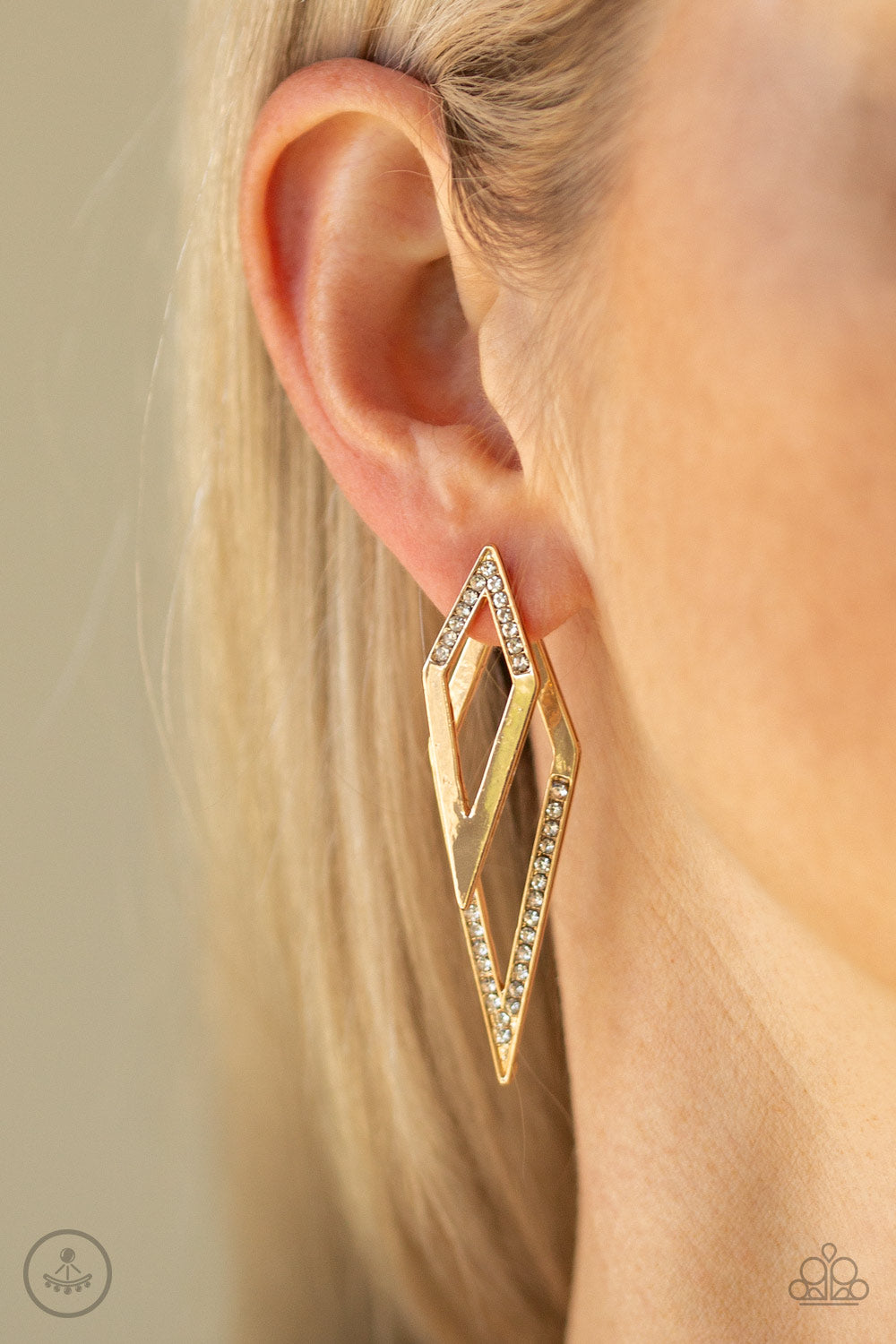Paparazzi Accessories - Point Bank - Gold Earrings