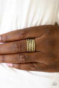 Paparazzi Accessories  - Texture Timbre - Brass Ring