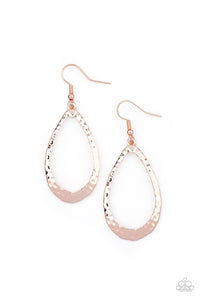 Paparazzi Accessories - Bevel-headed Brillance - Rose Gold Earrings