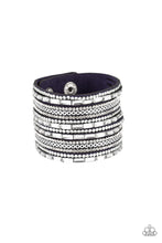 Load image into Gallery viewer, Paparazzi Accessories - A Wait And Sequin Attitude - Blue Urban Snap Bracelet
