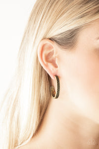 Paparazzi Accessories  - Rugged Retro - Brass Earrings