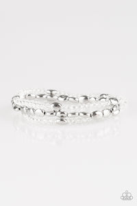 Paparazzi Accessories  - Hello Beautiful  - White (Silver) Bracelet