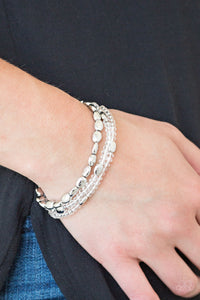 Paparazzi Accessories  - Hello Beautiful  - White (Silver) Bracelet