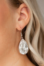 Load image into Gallery viewer, Paparazzi Accessories - Limo Ride - White (Bling) Earrings

