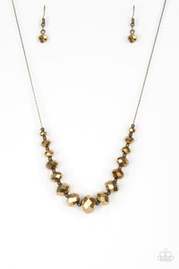Paparazzi Accessories - Crystal Carriages - Brass Necklace