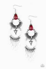 Load image into Gallery viewer, Paparazzi Accessories - Progressively Pioneer - Red Earrings
