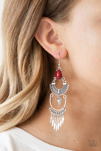 Paparazzi Accessories - Progressively Pioneer - Red Earrings