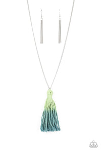 Paparazzi Accessories - Totally Tasseled  Green Necklace