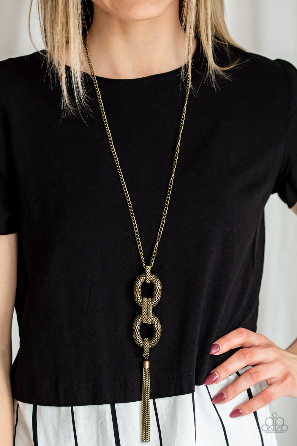 Paparazzi Accessories  - Enmeshed in Mesh - Brass Necklace