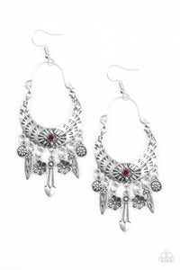 Paparazzi Accessories - Nature Escape - Red Earrings