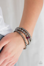 Load image into Gallery viewer, Paparazzi Accessories - Noticeably Noir - Pink (Gunmetal) Bracelet
