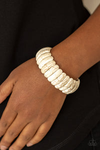 Paparazzi Accessories - Peacefully Primal - White Bracelet