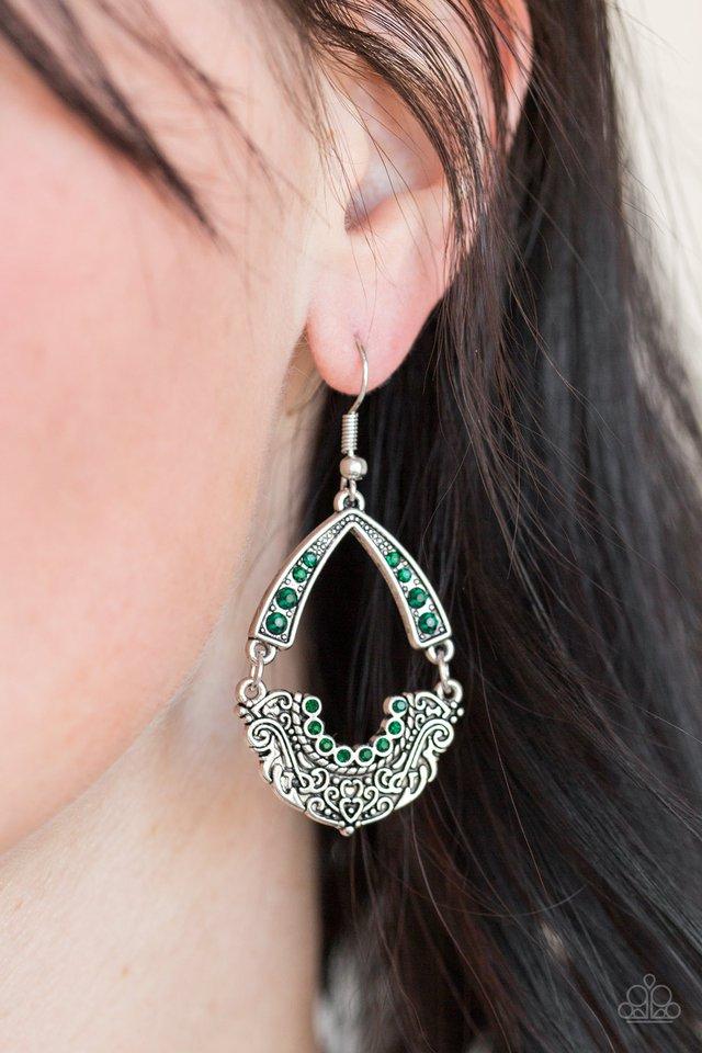 Paparazzi Accessories - Royal Engagement - Green Earrings