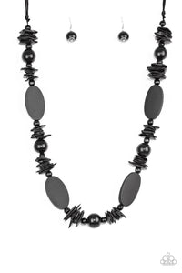 Paparazzi Accessories- Carefree Cococay- Black Necklace
