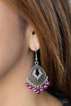 Load image into Gallery viewer, Paparazzi Accessories - Gracefully Gatsby - Purple Earrings
