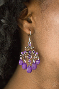 Paparazzi Accessories - Dip It Glow - Purple Earrings