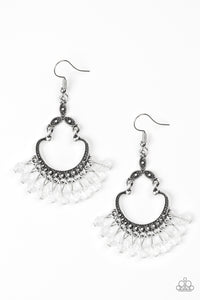 Paparazzi Accessories - Babe Alert - White Earrings
