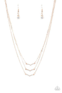 Paparazzi Accessories - Pretty Petite - Rose Gold Necklace