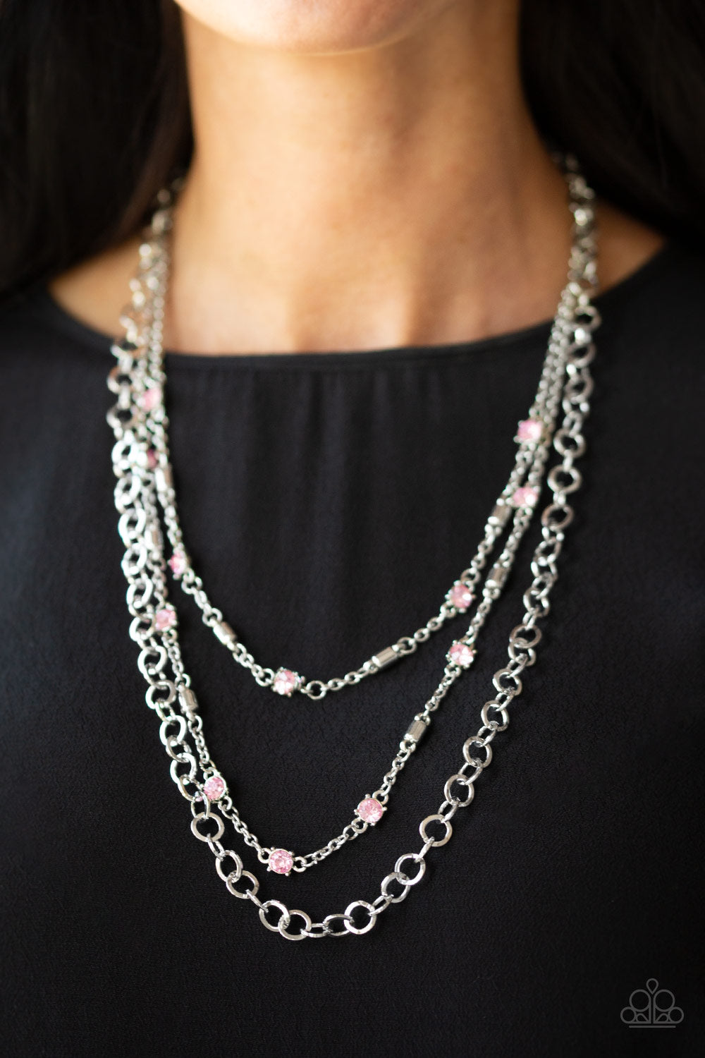 Paparazzi Accessories - Metro Mixer - Pink Necklace