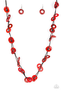 Paparazzi Accessories - Waikiki Winds - Red Necklace