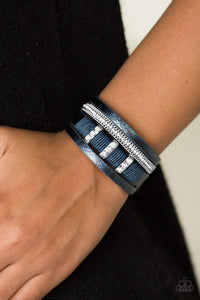 Paparazzi Accessories - Fame Night - Blue Bracelet