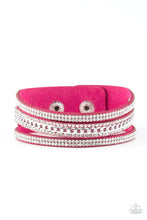 Load image into Gallery viewer, Paparazzi Accessories - Rollin&#39; In Rhinestones  - Pink Urban Snap Bracelet
