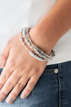Load image into Gallery viewer, Paparazzi Accessories  - Tribal Spunk - Silver (Gray) Bracelet
