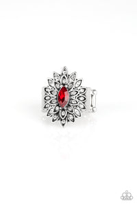 Paparazzi Accessories - Blooming Fireworks - Red Ring