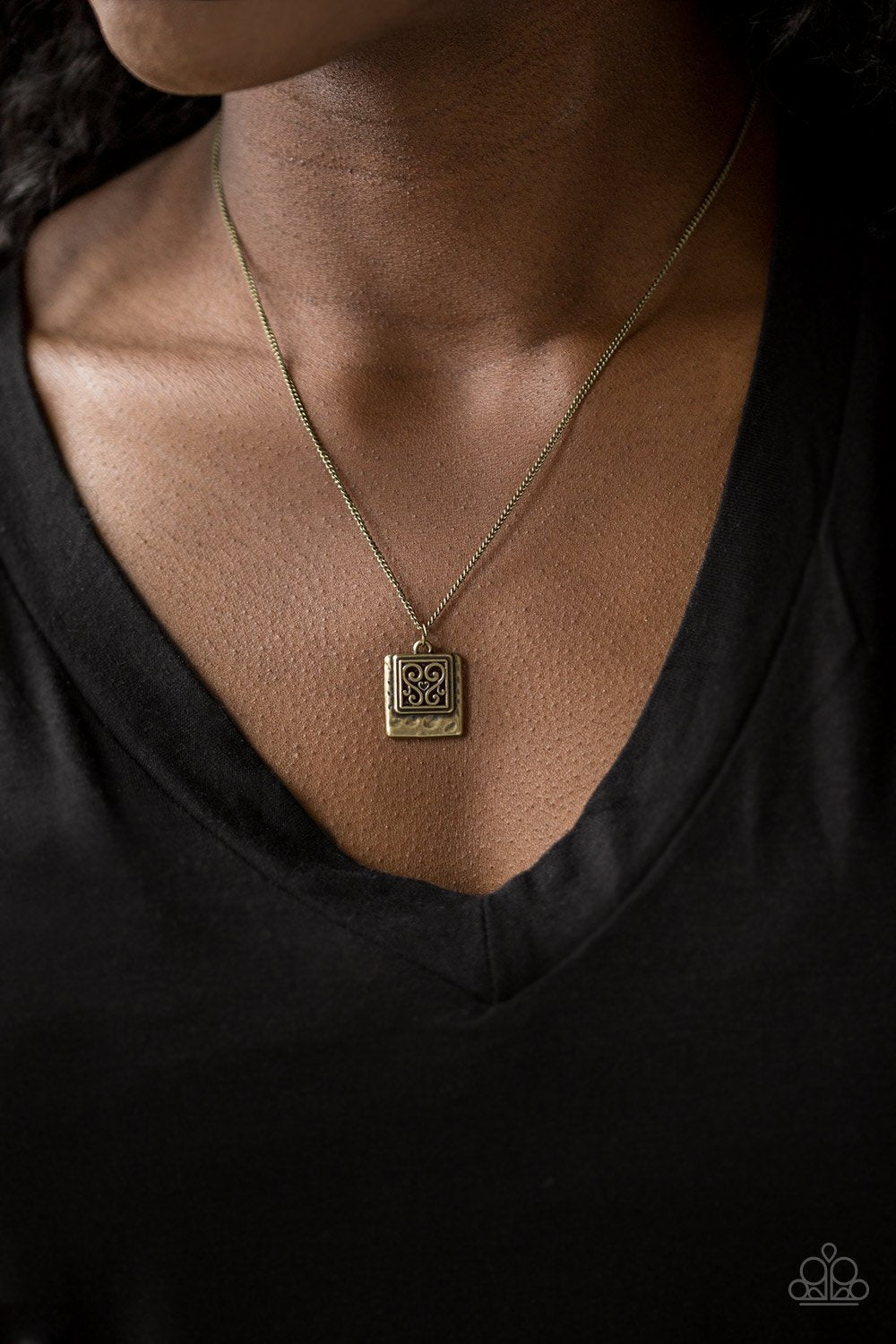 Paparazzi Accessories - Back To Square One - Brass Necklace