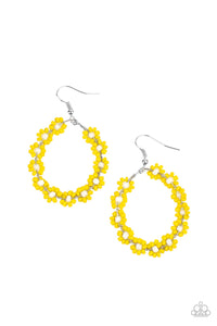 Paparazzi Accessories - Festively Flower Child - Yellow Earrings