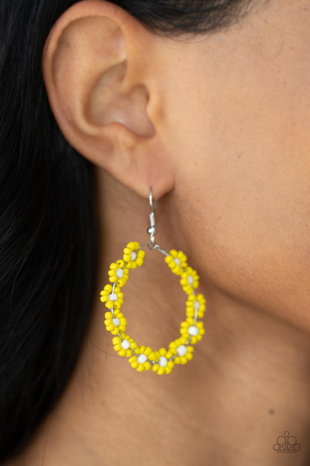 Paparazzi Accessories - Festively Flower Child - Yellow Earrings