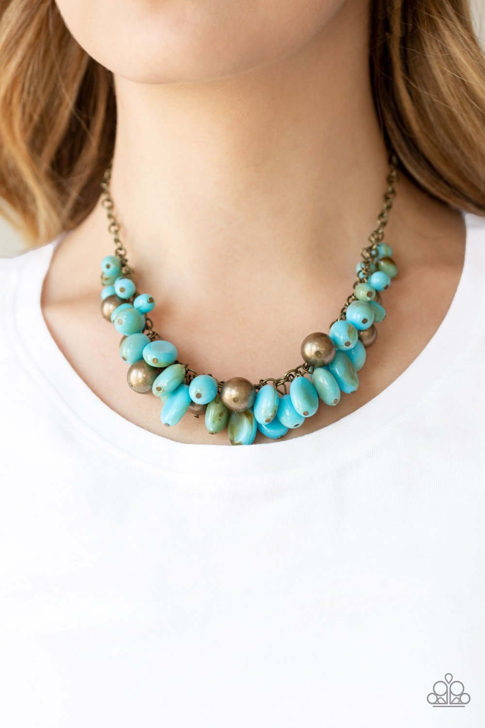 Paparazzi Accessories  - Full Out Fringe - Turquoise  (Blue) Necklace