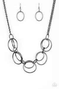 Paparazzi Accessories - Urban Orbit - Black (Gunmetal) Necklace