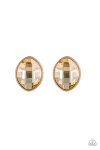 Paparazzi Accessories - Movie Star Sparkle - Gold Post Earrings