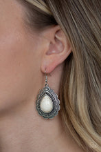 Load image into Gallery viewer, Paparazzi Accessories - Mountain Mover - White Earrings
