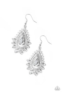Paparazzi Accessories  - Boss Brilliance  - White  (Bling) Earrings