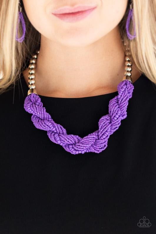 Paparazzi Accessories - Savannah Surfin - Purple Necklace