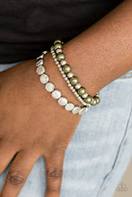 Load image into Gallery viewer, Paparazzi Accessories - Girly Girl Glamour - Green Bracelet
