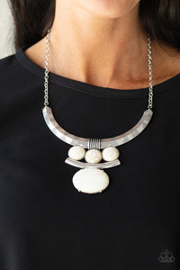 Paparazzi Accessories  - Commander In Chiefette - White Necklace