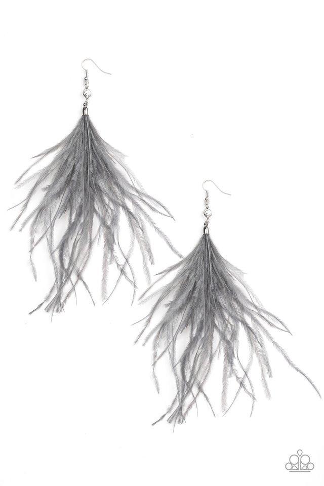 Paparazzi Accessories - The Showgirl Next Door - Silver (Gray) Earrings