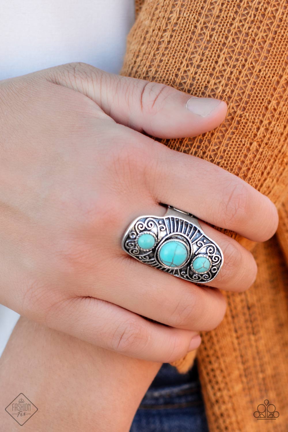 Paparazzi Accessories - Stone Oracle - Turquoise (Blue) Ring
