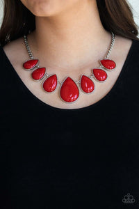 Paparazzi Accessories  - Drop Zone - Red Necklace