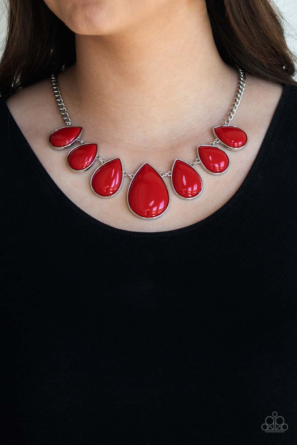 Paparazzi Accessories  - Drop Zone - Red Necklace