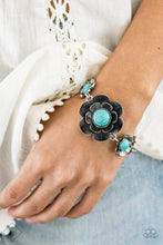 Load image into Gallery viewer, Paparazzi Accessories  - Badlands Blossom - Turquoise (Blue) Bracelet
