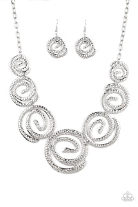 Paparazzi Accessories - Statement Swirl - Silver Necklace