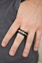 Load image into Gallery viewer, Paparazzi Accessories - Battle Tank - Men&#39;s Gold Ring
