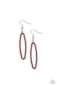 Paparazzi Accessories - A Little Glow-mance - Red Earrings