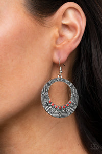Paparazzi Accessories - Adobe Dusk - Red Earrings