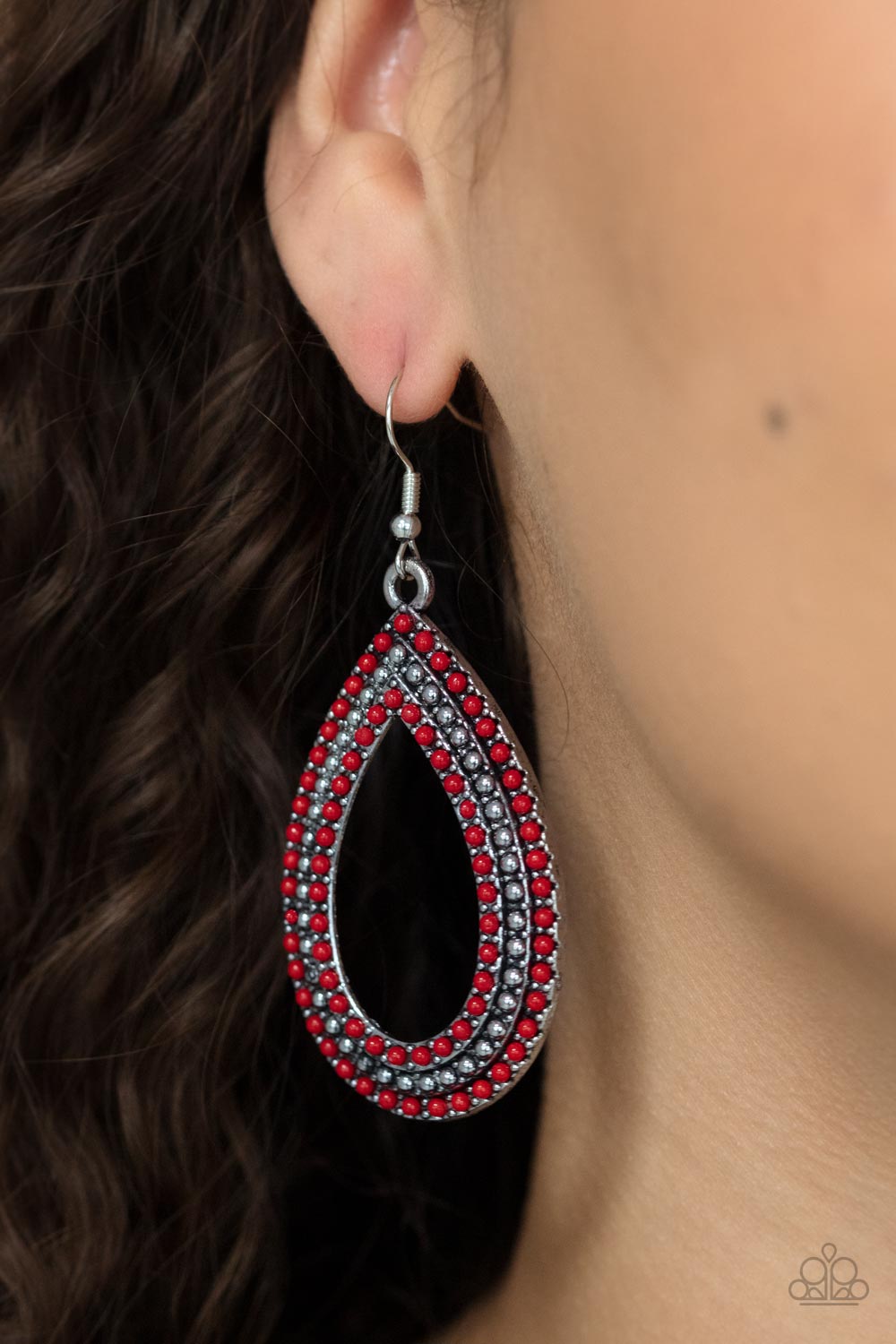 Paparazzi Accessories - Tear Tracks - Red Earrings