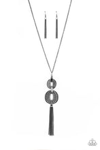 Load image into Gallery viewer, Paparazzi Accessories - Timelessly Tasseled - Black (Gunmetal) Necklace
